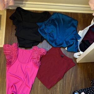 SHEIN Women's Tops in Black, Blue, Pink, and Red